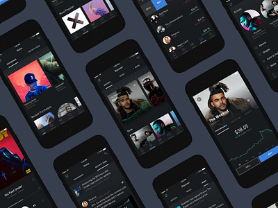 Music Investing App artist fans investing iphone mobile ui ux