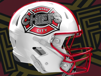 KANSAS CITY CHIEFS ALTERNATE COLOR SCHEME CUSTOM "KC" LOGO  FOOTBALL MINI HELMET