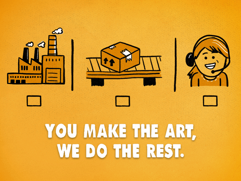 You make the art, we do the rest.