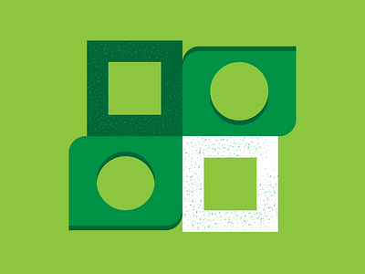 Green Squared design icon illustration logo