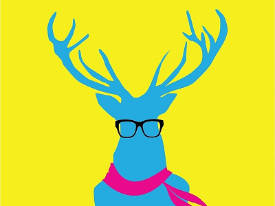 Hipster Elk Needs Coffee animal art branding design illustration illustrator logo vector