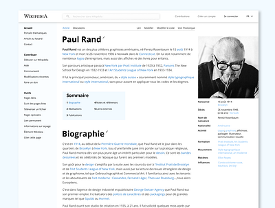 Wikipedia Redesign - Paul Rand design paul rand typographic uiux