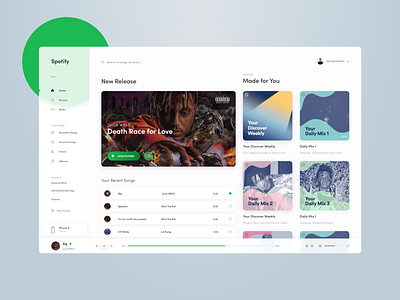 Spotify Redesign Concept app design flat minimal music player ui spotify typography ui ux