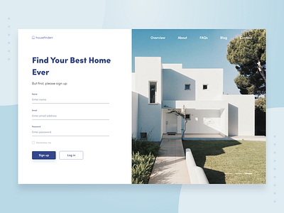 House Search Website Sign Up Concept design house log in minimal rent search sign in sign up ui ux web design webdesign