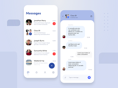 Chat App app chat design group menu message messenger minimal ui ux