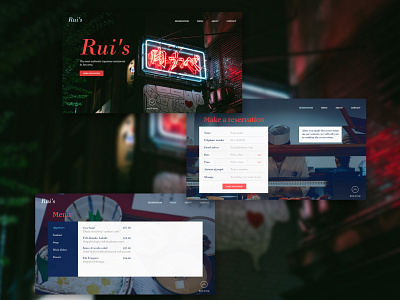 Landing Page Japanese restaurant - Daily UI #003 asian asian food asian restaurant booking daily ui daily ui 003 daily ui challenge dailyui japanese japanese restaurant landing page menu one page one page website one pager reservation restaurant ui ux web design