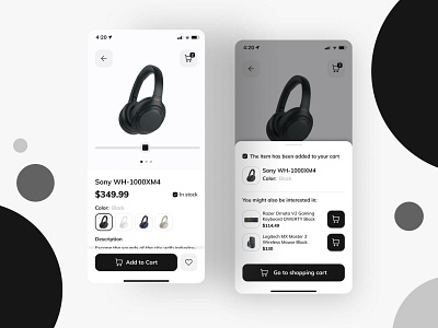 Mobile eCommerce Item (Black) - Daily UI #012