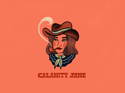 Calamity Jane art design illustration ipadpro lettering procreate retro typography western