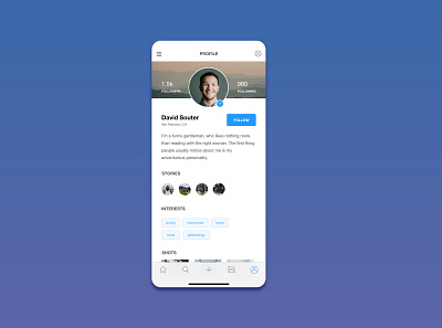 UI Daily Challenge Day 6 - User Profile daily ui challenge dailyui design ios profile page ui