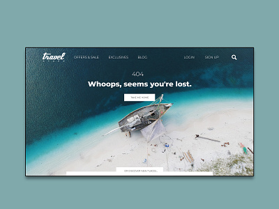 Daily UI Design Challenge #008 - 404 Page 404page branding dailyui dailyuichallenge travel ui ux