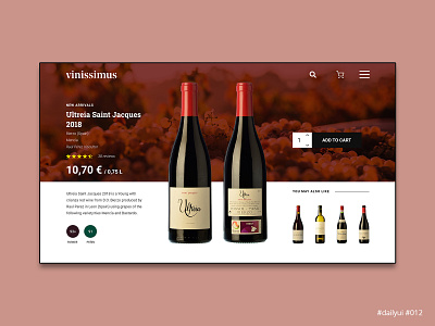 Daily UI Design Challenge #012 - E-Commerce Shop (Single Item) dailyui dailyuichallenge ecommerce store web design wine