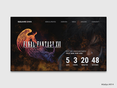 Daily UI Design Challenge #014 - Countdown countdown dailyui dailyuichallenge final fantasy ui ux videogame webdesign website