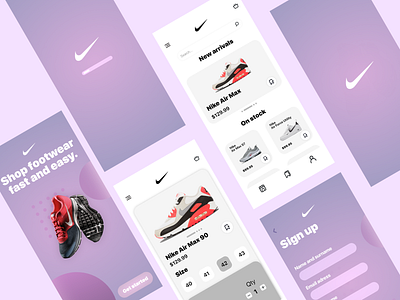 Nike Shop Concept app branding clean design flat minimal nike shop sneakers ui ux