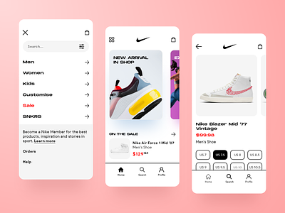 Nike app design