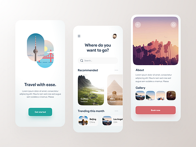 Travel App UI app camping details journey map minimal mobile mobile app travel travelling ui ux weekend white