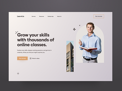 Learnt.io - Education Website UI branding class clean college courses e learning educate education homepage learning lesson minimal online school student study teaching ui ux web