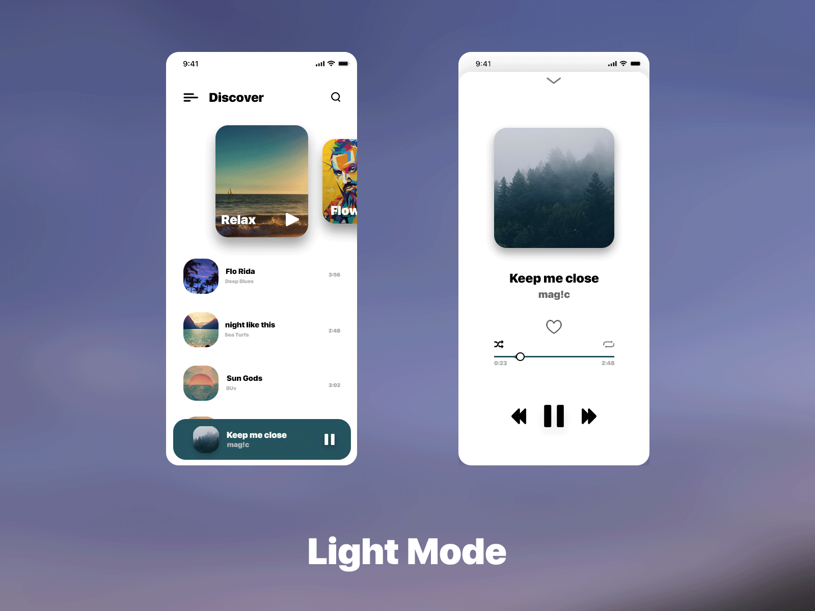 Music Player App animation app dark dark mode design flat minimal music music player ui ux
