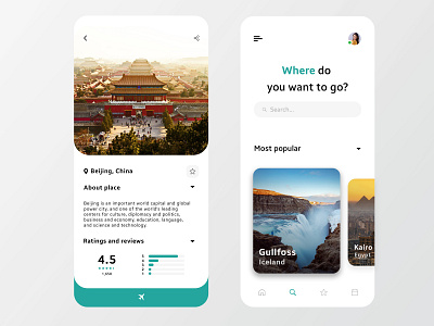 Travel App for Mobile app branding clean design flat illustration minimal travel travel app ui ux