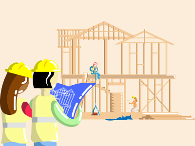 Women Construction Workers artificial intelligence branding construction construction women design flat gender gender equality health healthy lifestyle illustration sustainability tech company trades tradeswomen vector web design