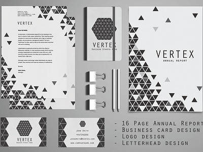 VERTEX Stationary Collection annual report brand branding business corporate design easy to use elegant graphic design identity indesign indesign template logo logo design magazine magazine cover magazine design magazine template photoshop template