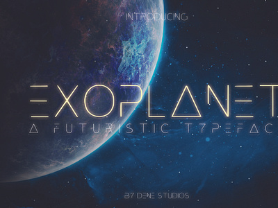EXOPLANET - A Futuristic Typeface design font futuristic futuristic font graphic design modern modern design space space font typeface