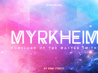 Myrkheim - A Norse Inspired Typeface ancient design easy to use font futuristic futuristic font graphic design mythology norse norse font odin sci fi science science fiction thor typeface viking vikings