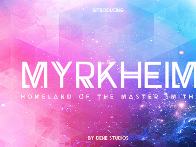 Myrkheim - A Norse Inspired Typeface ancient design easy to use font futuristic futuristic font graphic design mythology norse norse font odin sci fi science science fiction thor typeface viking vikings