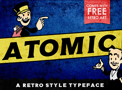 ATOMIC Typeface bold bold font brand business creative creative design design fallout fallout 4 fallout 76 font font awesome font design fonts graphic design retro retro font typeface typeface design typefaces
