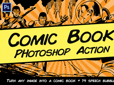 Comic Book Photoshop Action action actions art artist comic comic book design easy to use fast graphic design haftone halftone action halftone effect instant photoshop photoshop action photoshop art preset quick workflow