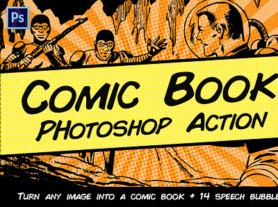 Comic Book Photoshop Action action actions art artist comic comic book design easy to use fast graphic design haftone halftone action halftone effect instant photoshop photoshop action photoshop art preset quick workflow