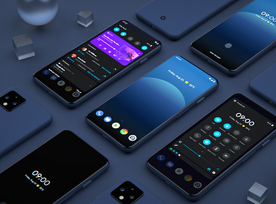 Android 12 Concept 3ddesign concept design google mobile modern pixel product design ui