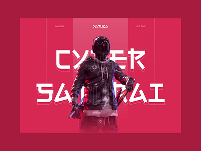 Yakuza Cyber Samurai - Landing Page Concept concept cyber cyber samurai cyberpunk design illustration japanese modern samurai ui yakuza