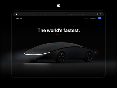 Apple Car concept & landing page 3d apple apple car blender car concept design figma icar modern ui