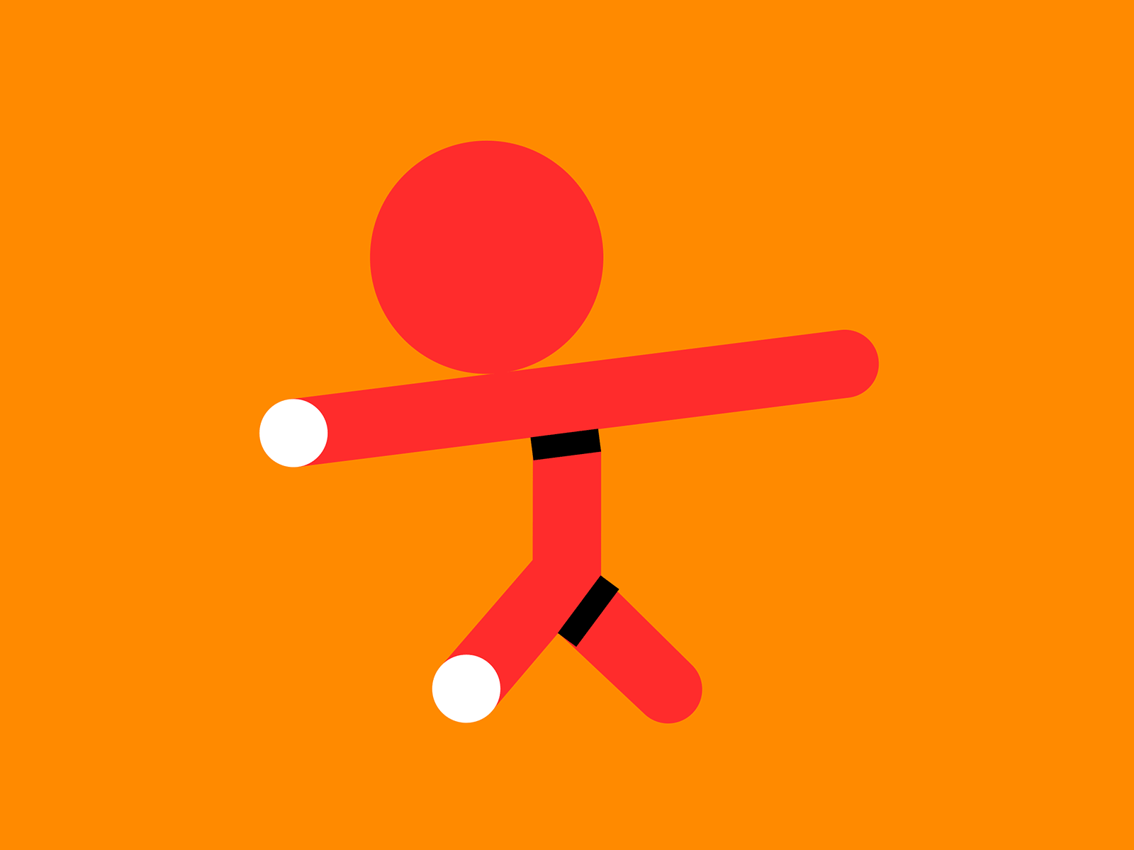 Level Headed balance color design gif head illustration logo loop orange red simple stick figure