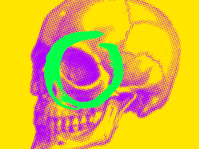 Skull color gif neon skull