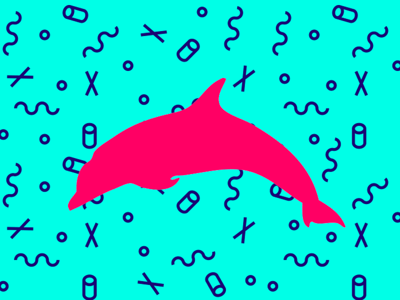 Dolphin GIF gif neon seapunk zine