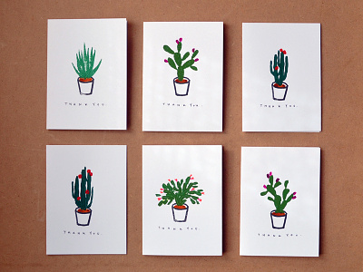 Cactus Thank You Cards acrylic cactus cards diy flower