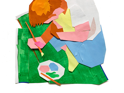 'Ty Painting' Cut Paper Collage collage color cut paper design painting portrait sketchbook texture