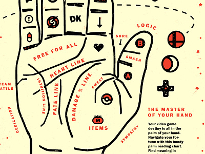 Smash Bros. Palmistry nintendo palm stamp zine