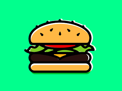 More Junk Food burger color food teal vector
