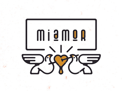 Mi Amor amor icon line love typography vector