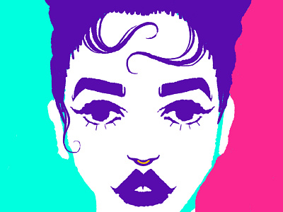 FKA Twigs color fkatwigs illustration music portrait teal