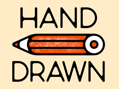 Hand Drawn handmade redorange stamp type vector