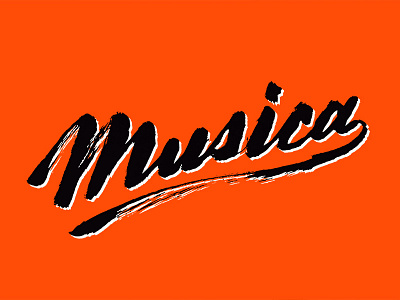 Musica ink lettering red spanish type typography