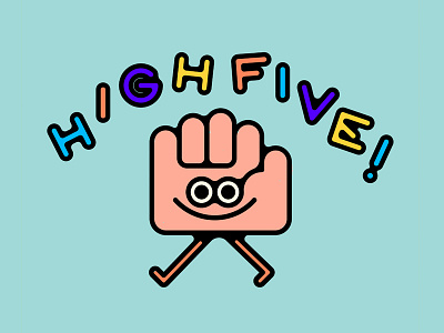 High Five color highfive illustration typography vector
