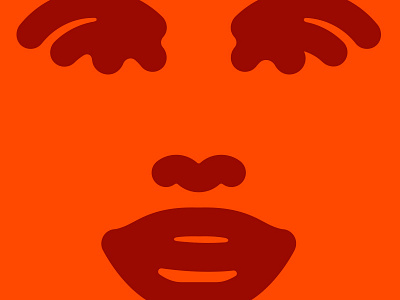 Face face illustration redorange simple vector