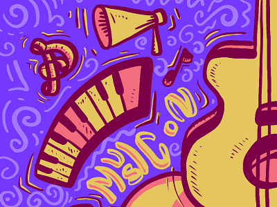 Music doodle illustration music