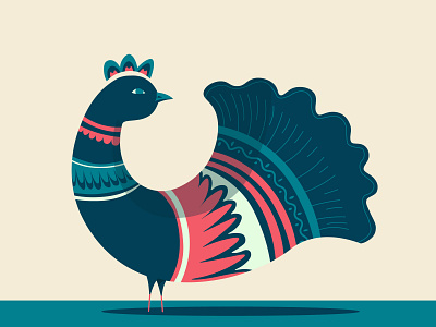 Peacock - Flat Illustration