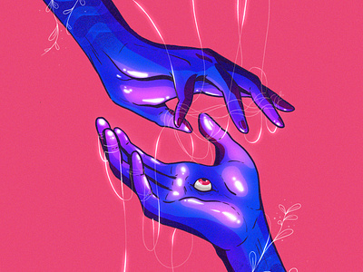Magnetic Blue Hand