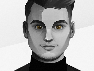 Nik's Portrait black and white digital portrait portrait procreate